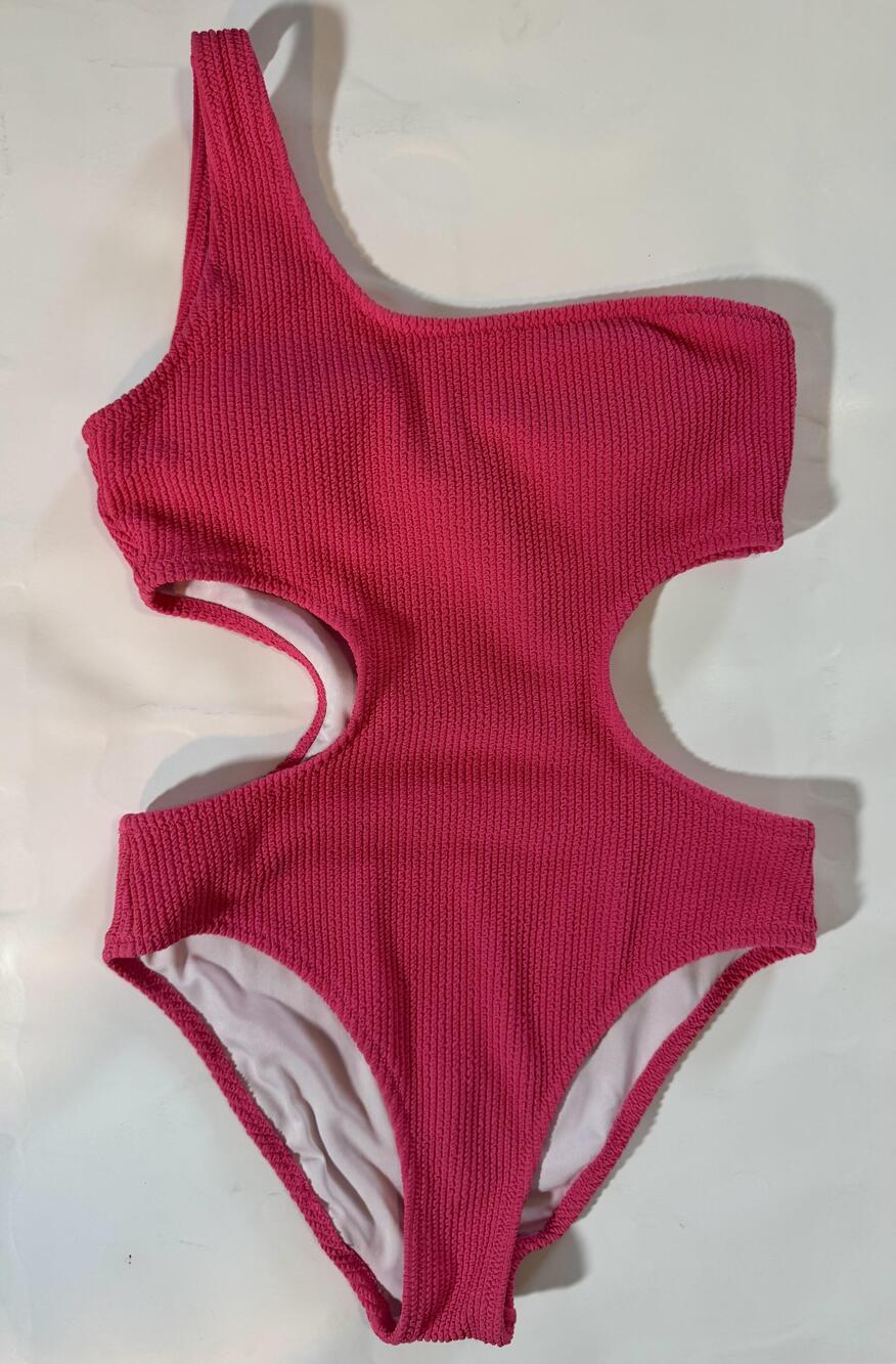PINK Victoria's Secret Swimsuit Womens Small Pink One Shoulder Cutout One Piece